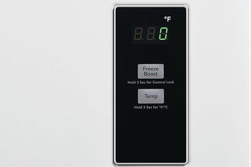 Temperature Control Panel on chest freezer