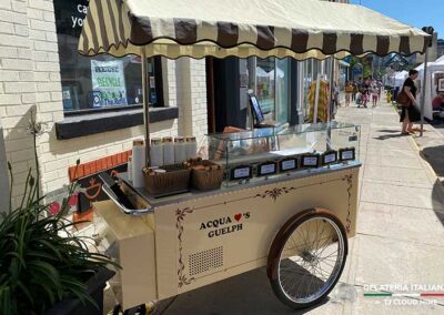 Vintage Gelato Cart set up outside storefront